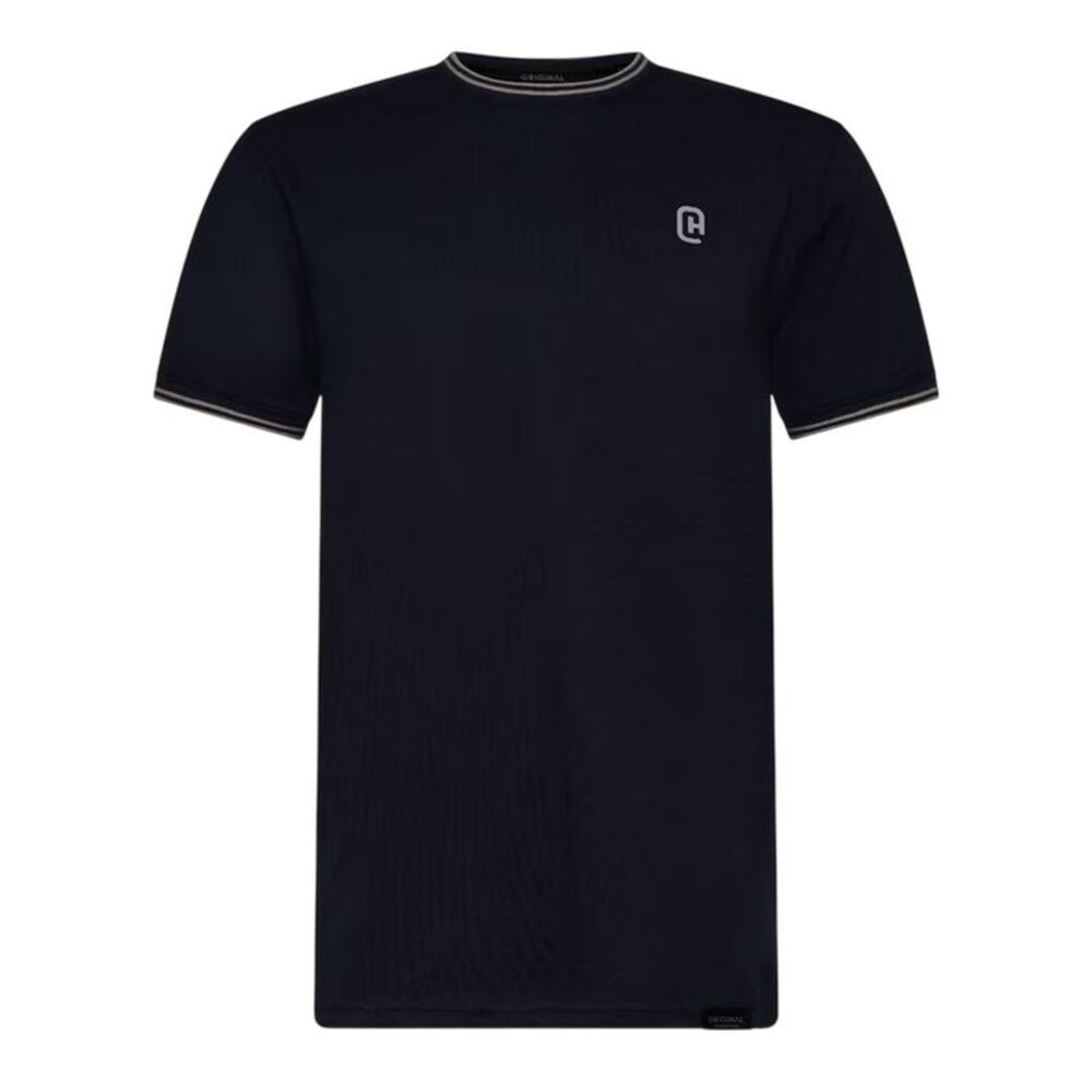 Crosshatch Mens Preece Contrast Striped T-Shirt / Navy